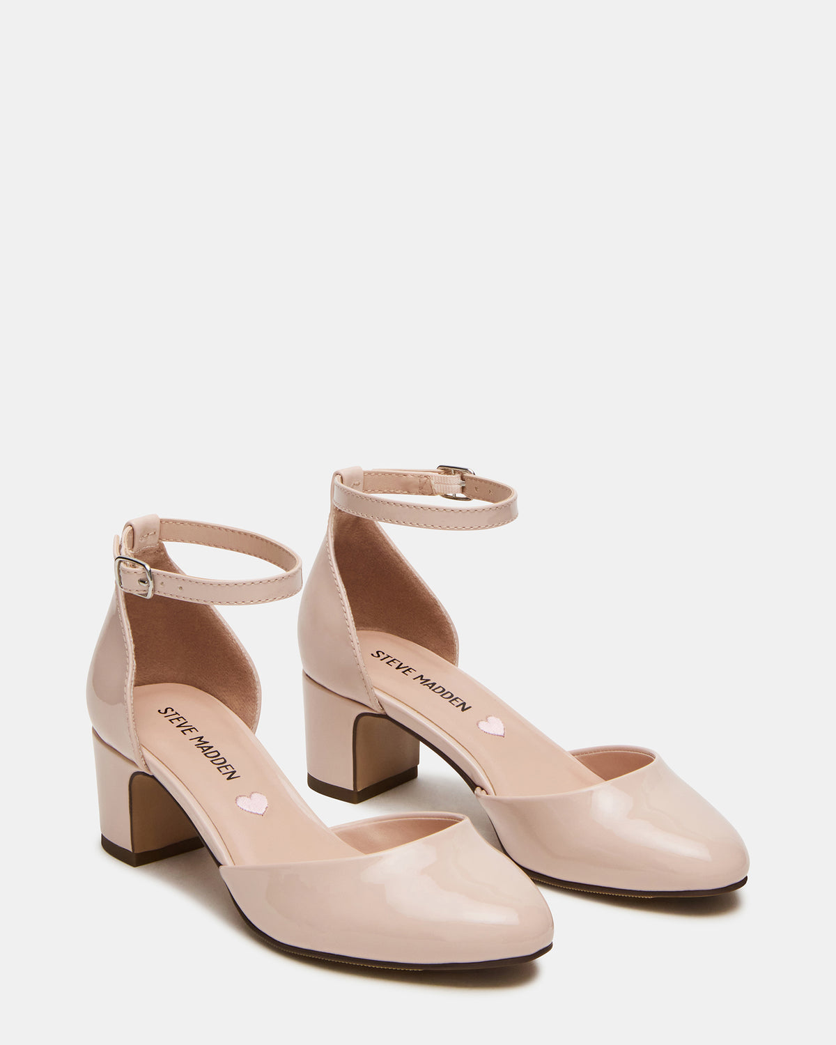 Kids' PRETTYY Blush Patent Girls' Block Heel | Steve Madden