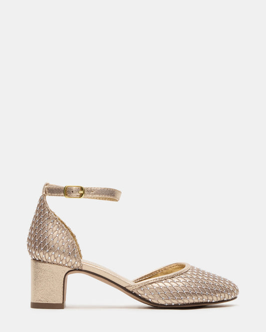 Kids' PRETTYY Gold Girls' Block Heel | Steve Madden