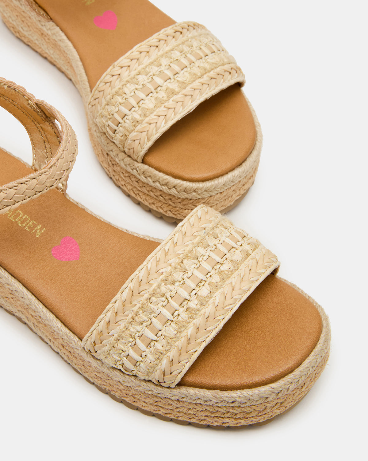 Kids' KIKO Natural Platform Raffia Wedge Girls' Sandal | Steve Madden