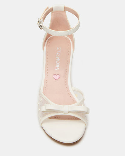 Kids' ADIA White Mesh Block Heel Girls' Heel | Steve Madden