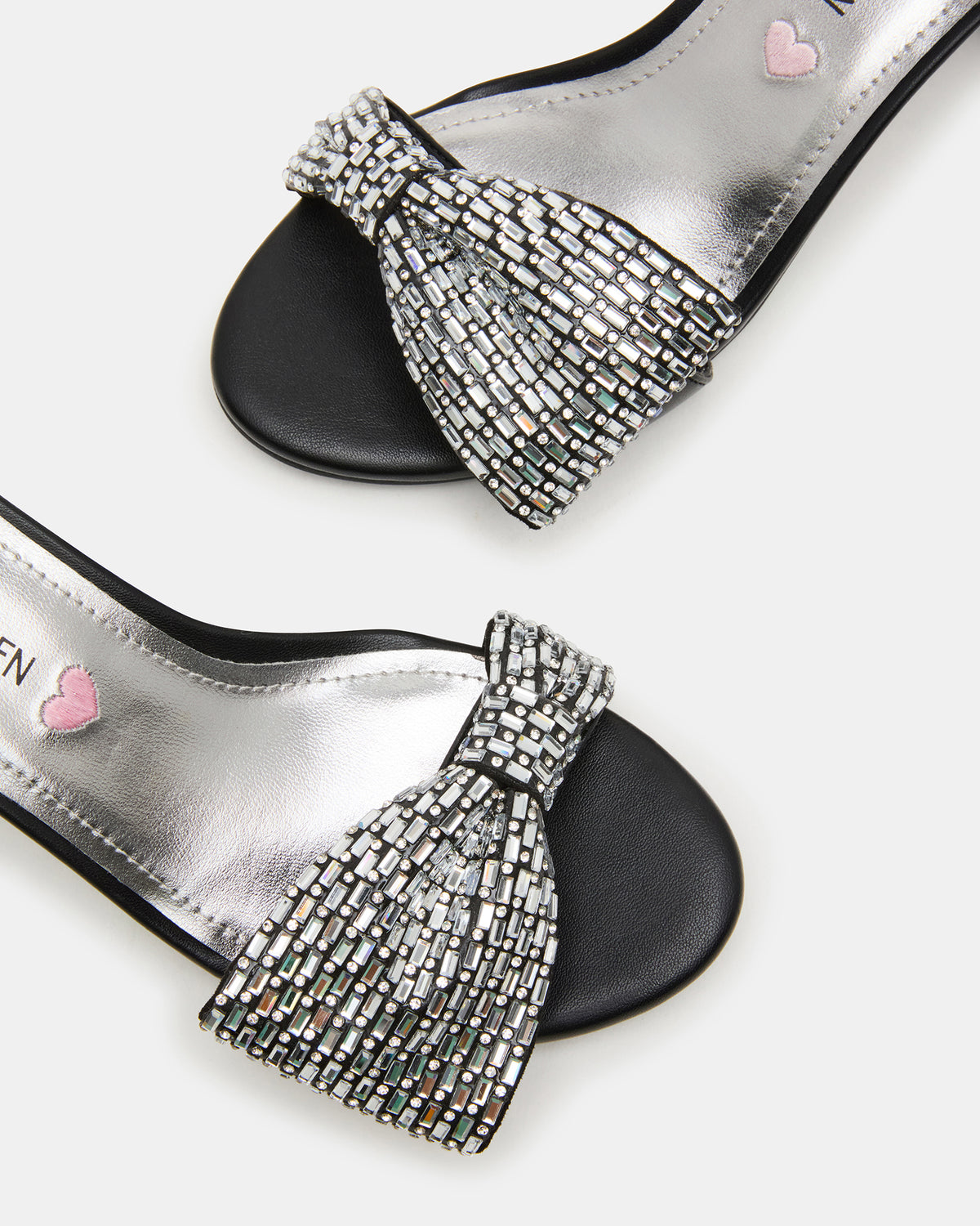 Kids' ABIGAL Black Rhinestone Embellised Block Heel Girls' Heel | Steve Madden