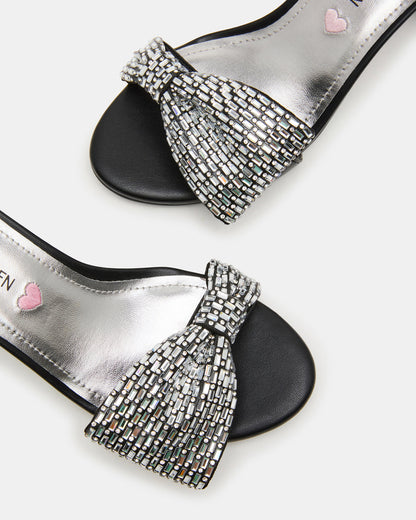 Kids' ABIGAL Black Rhinestone Embellised Block Heel Girls' Heel | Steve Madden