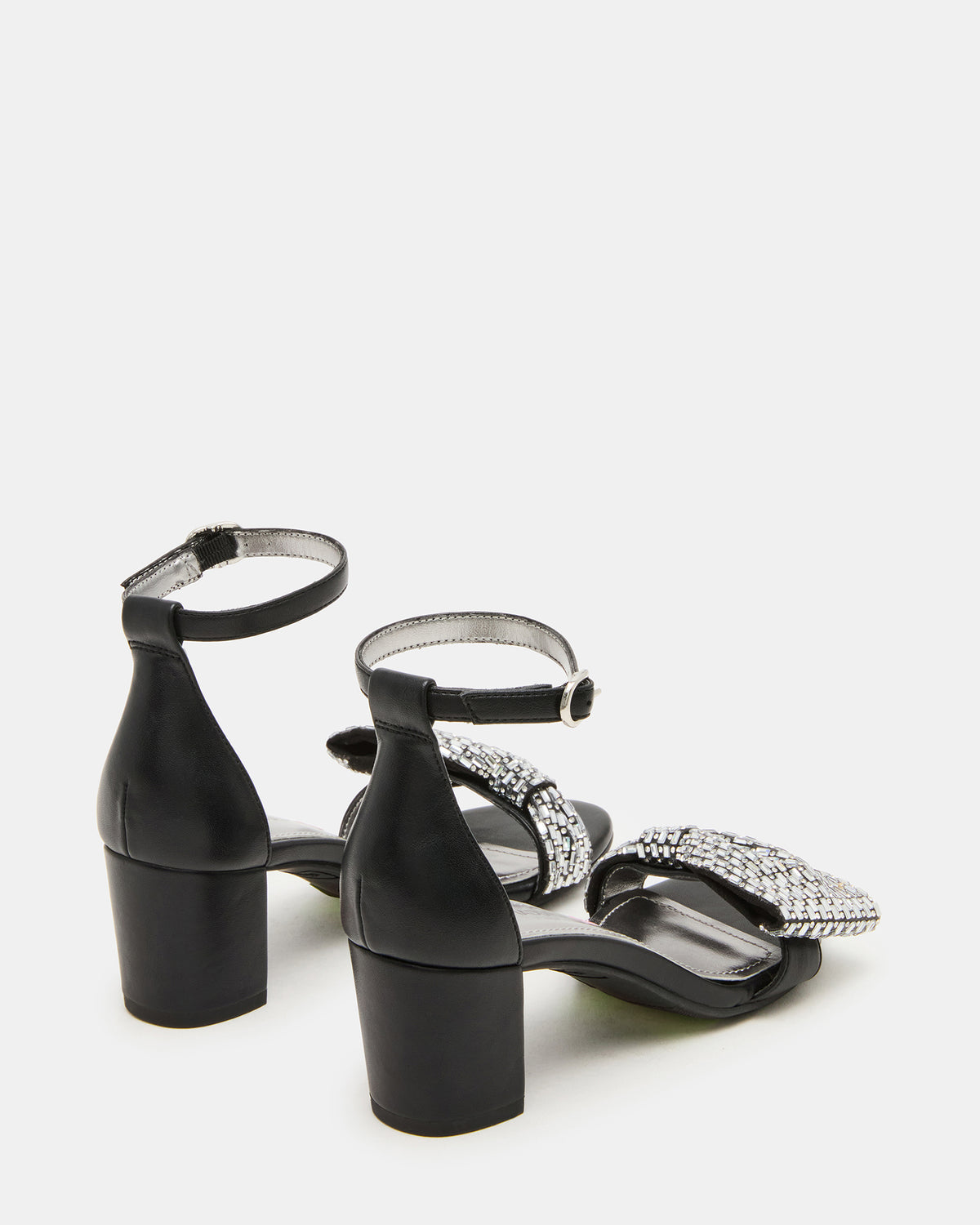 Kids' ABIGAL Black Rhinestone Embellised Block Heel Girls' Heel | Steve Madden