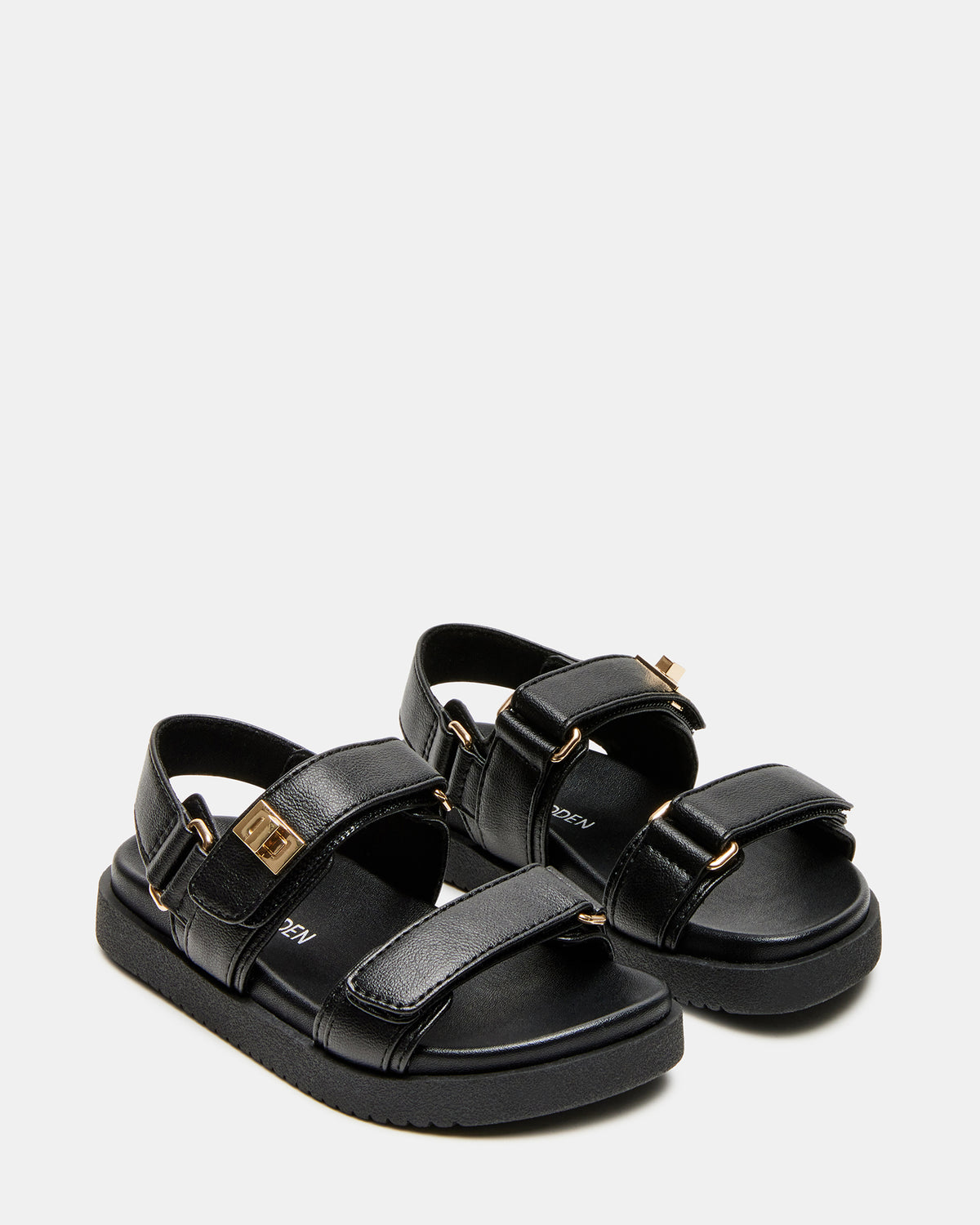 Toddlers' MONA Black Girls' Flatform Sandal | Steve Madden