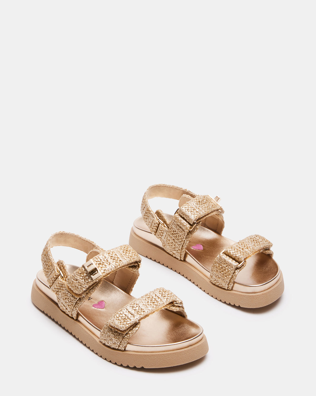 Kids' MONA Gold Multi Girls' Flatform Sandal | Steve Madden