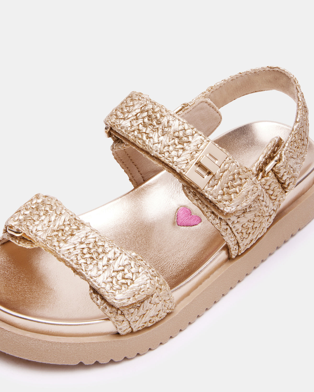 Kids' MONA Gold Multi Girls' Flatform Sandal | Steve Madden