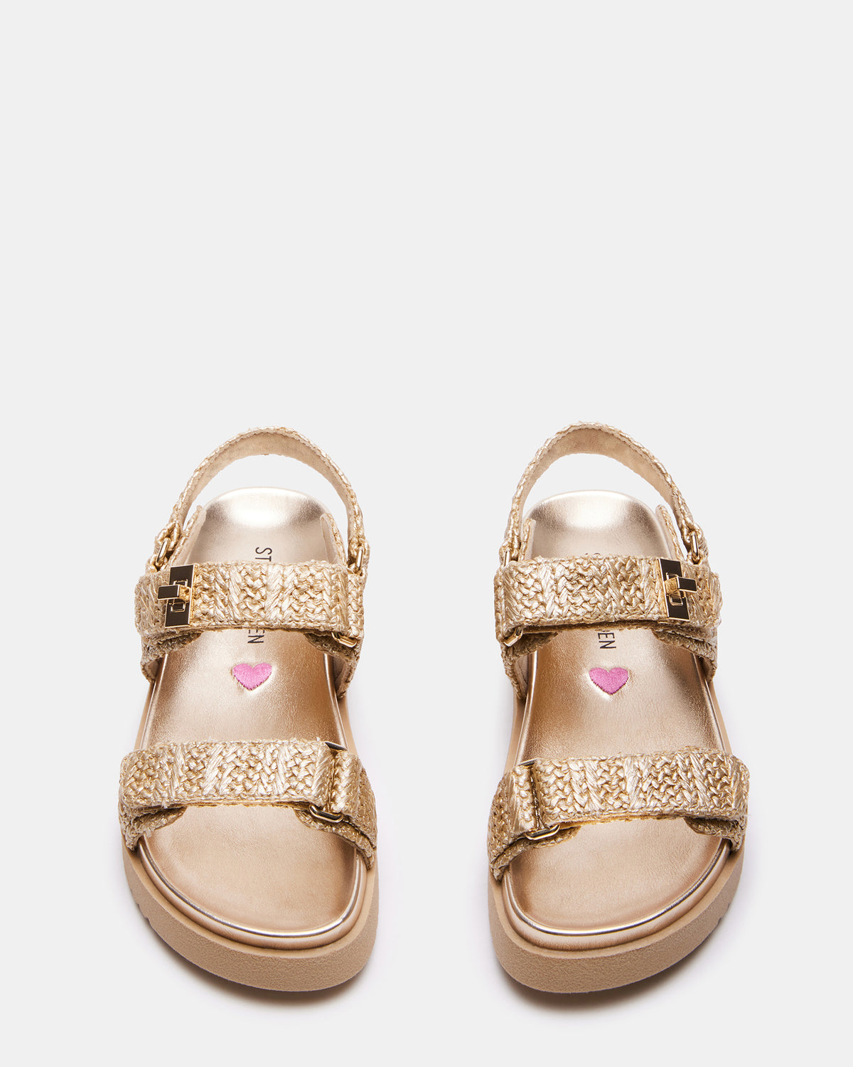 Kids' MONA Gold Multi Girls' Flatform Sandal | Steve Madden