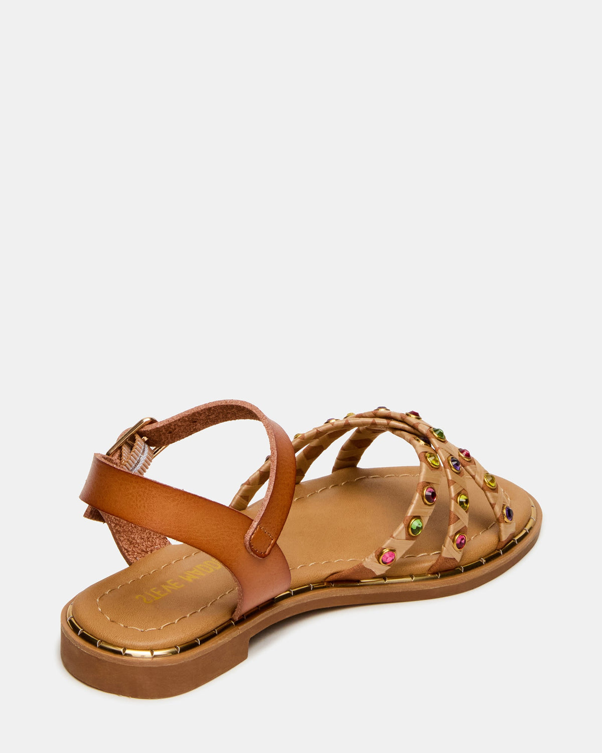 Kids' GILLIAN Cognac Multi Strappy Rhinestone Embellished Girls' Sandal | Steve Madden