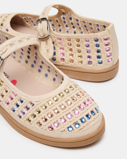 Kids' ROREE Natural Rhinestones Girls' Mary Jane Flats | Steve Madden