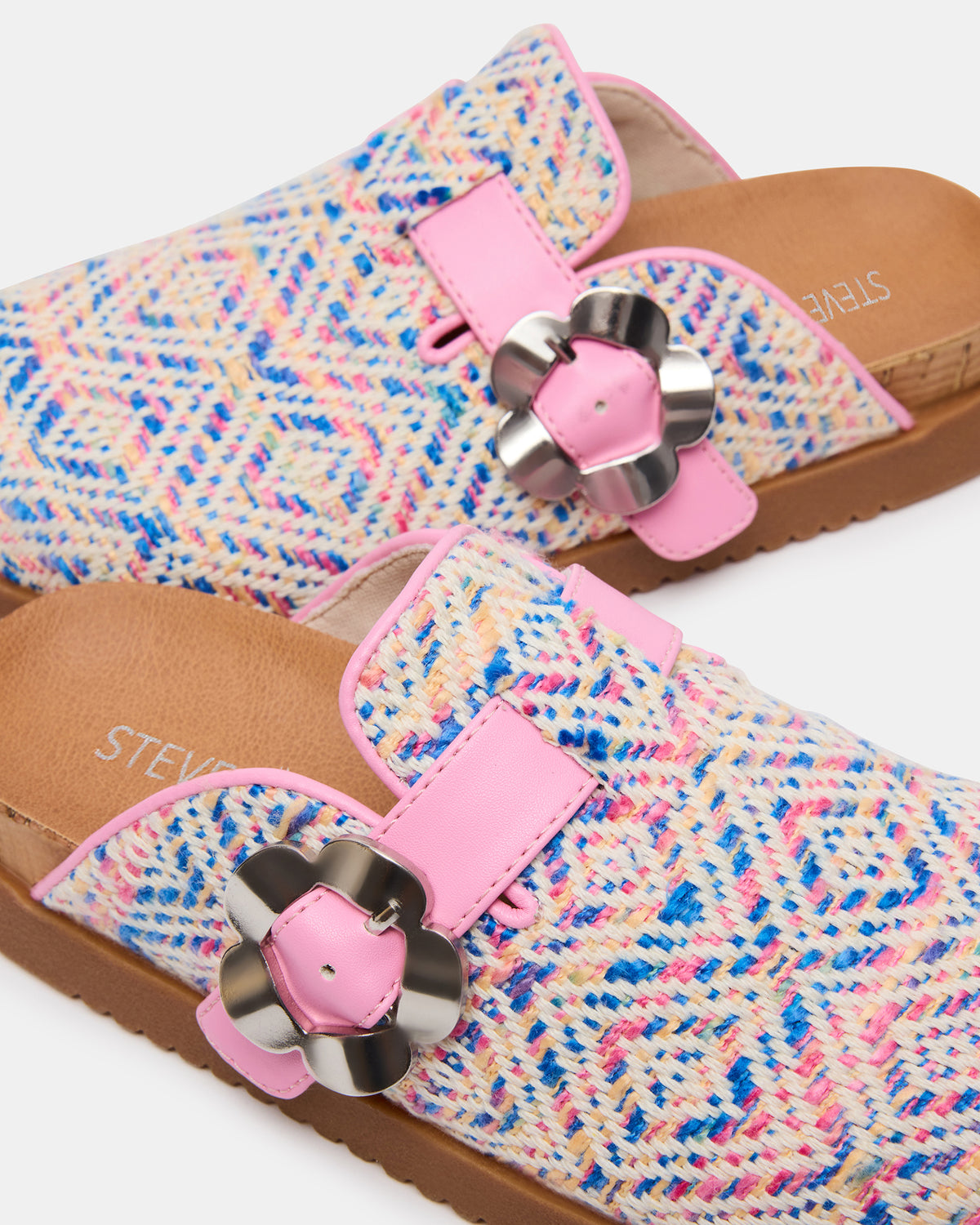 Kids' MAZIE Pink Multi Slip-On Mule Footbed Clog Girls' Flat | Steve Madden