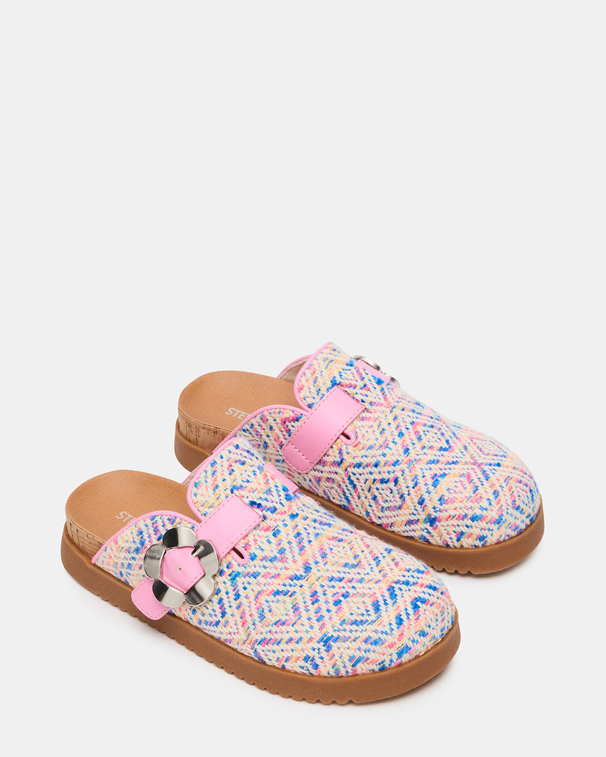Kids' MAZIE Pink Multi Slip-On Mule Footbed Clog Girls' Flat | Steve Madden