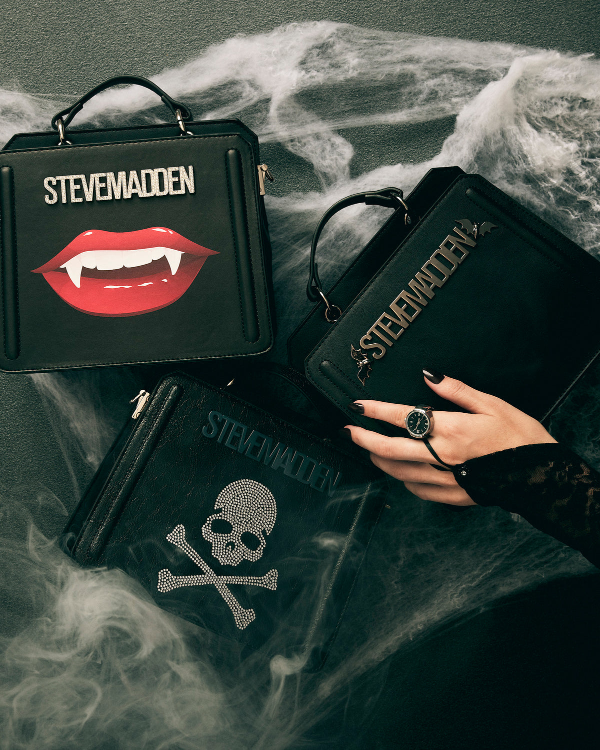 EVELYN Fang Bag Black Top Handle Crossbody Bag | Steve Madden