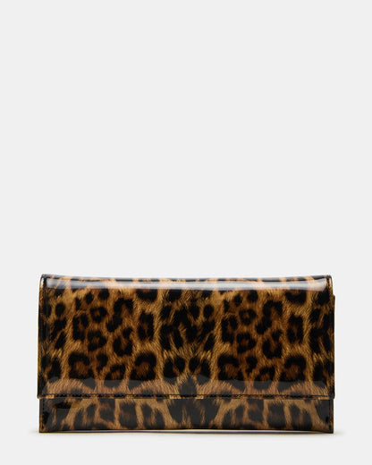 JULIANA Bag Leopard Patent Crossbody Clutch Handbag | Steve Madden