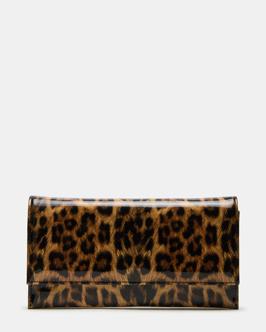 JULIANA Bag Leopard Patent Crossbody Clutch Handbag | Steve Madden