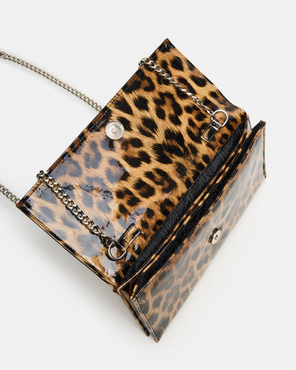 JULIANA Bag Leopard Patent Crossbody Clutch Handbag | Steve Madden
