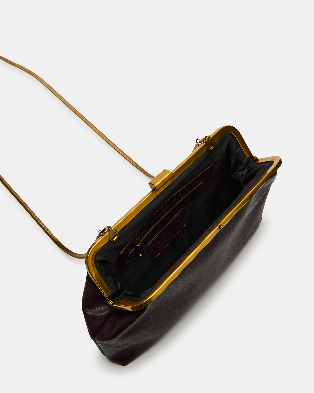 KISSES Bag Wine Chain Strap Crossbody Clutch Handbag | Steve Madden