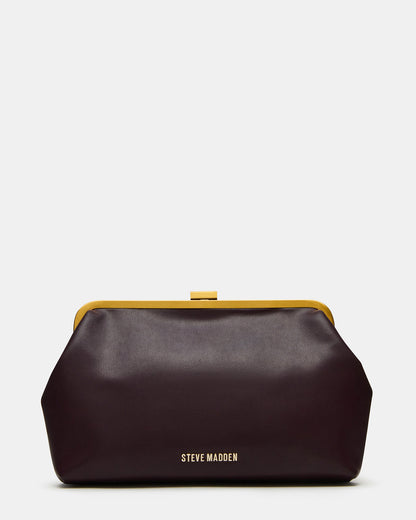 KISSES Bag Wine Chain Strap Crossbody Clutch Handbag | Steve Madden