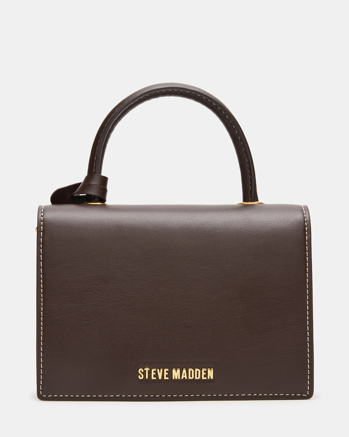 PREPPY Bag Brown Structured Top-Handle Penny Loafer Crossbody Handbag | Steve Madden