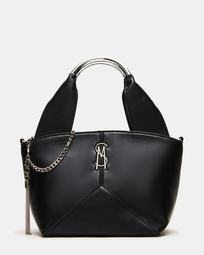 VIV Bag Black/Silver Top-Handle Hardware Embellished Handbag | Steve Madden