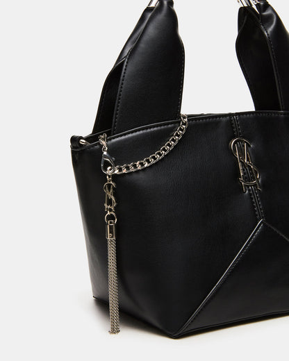 VIV Bag Black/Silver Top-Handle Hardware Embellished Handbag | Steve Madden
