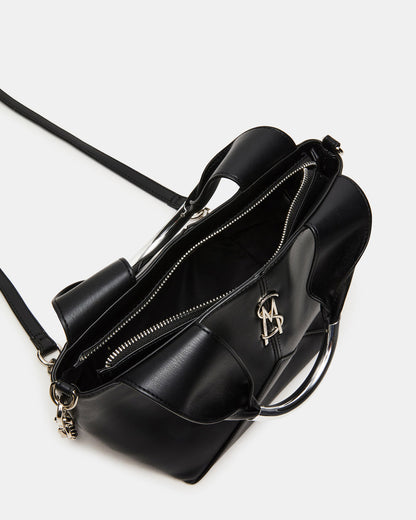 VIV Bag Black/Silver Top-Handle Hardware Embellished Handbag | Steve Madden