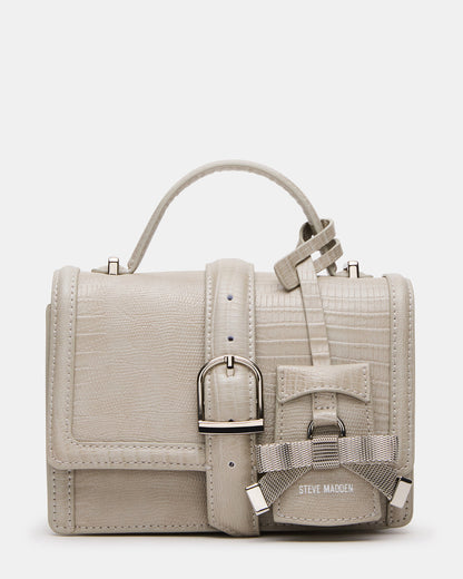 CLARK Bag Light Grey Structured Top-Handle Mini Handbag | Steve Madden