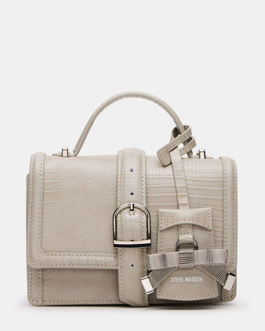 CLARK Bag Light Grey Structured Top-Handle Mini Handbag | Steve Madden