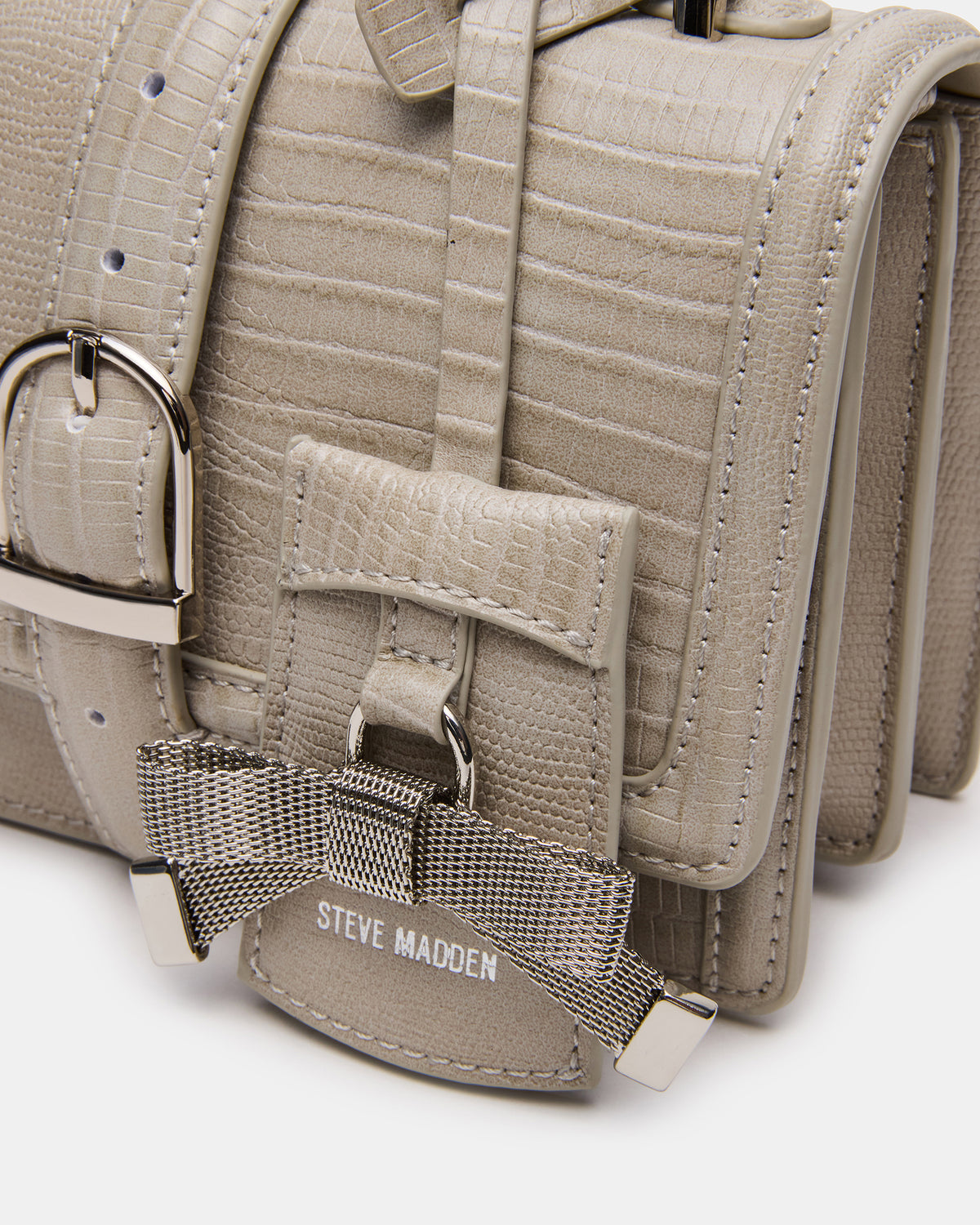 CLARK Bag Light Grey Structured Top-Handle Mini Handbag | Steve Madden
