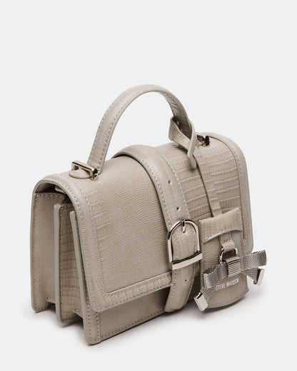 CLARK Bag Light Grey Structured Top-Handle Mini Handbag | Steve Madden