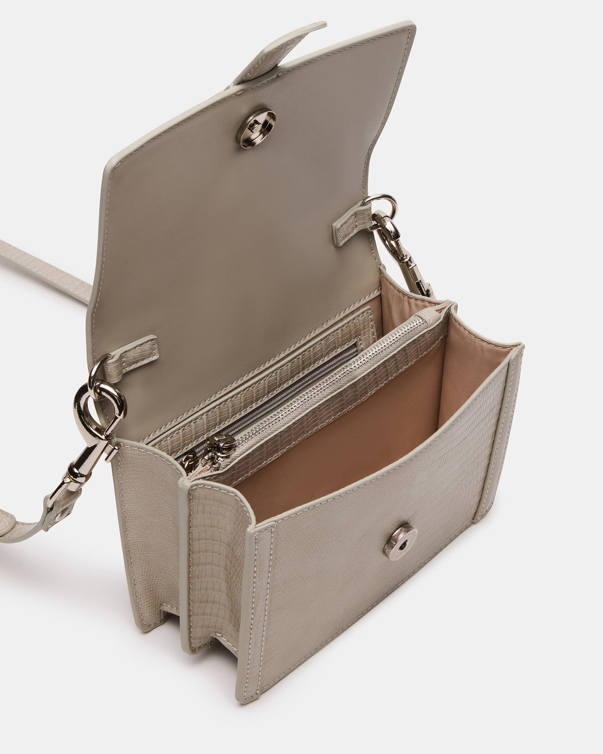 CLARK Bag Light Grey Structured Top-Handle Mini Handbag | Steve Madden