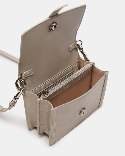 CLARK Bag Light Grey Structured Top-Handle Mini Handbag | Steve Madden