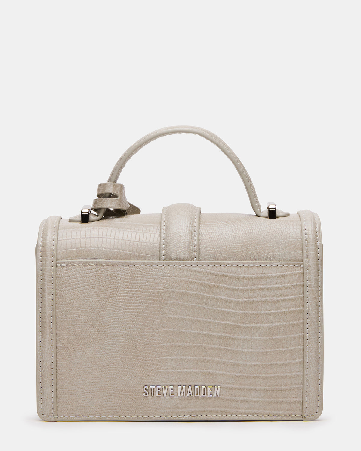 CLARK Bag Light Grey Structured Top-Handle Mini Handbag | Steve Madden