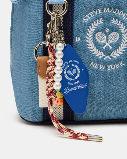 COLLEGE Bag Denim Top-Handle Crossbody Tote Handbag | Steve Madden