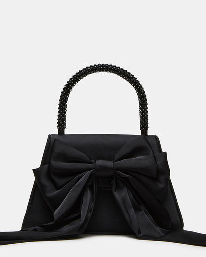 COSETTE Bag Black Satin Beaded Top-Handle Mini Handbag | Steve Madden
