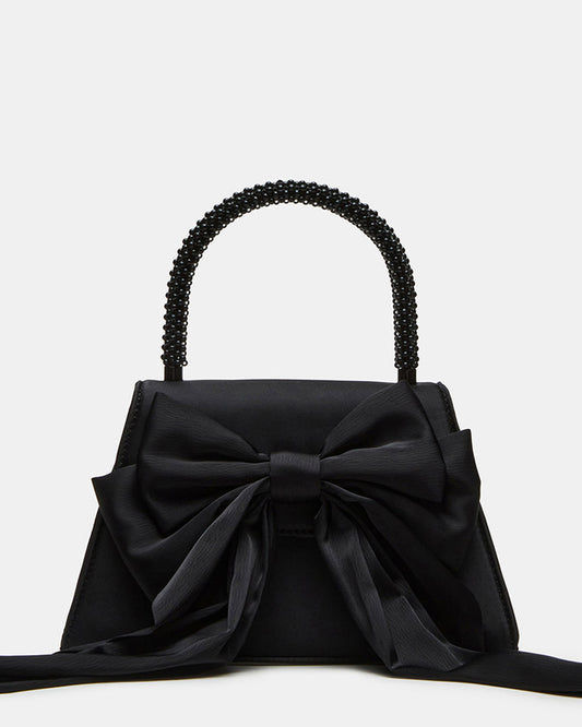 COSETTE Bag Black Satin Beaded Top-Handle Mini Handbag | Steve Madden