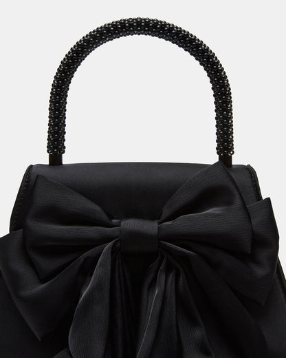 COSETTE Bag Black Satin Beaded Top-Handle Mini Handbag | Steve Madden