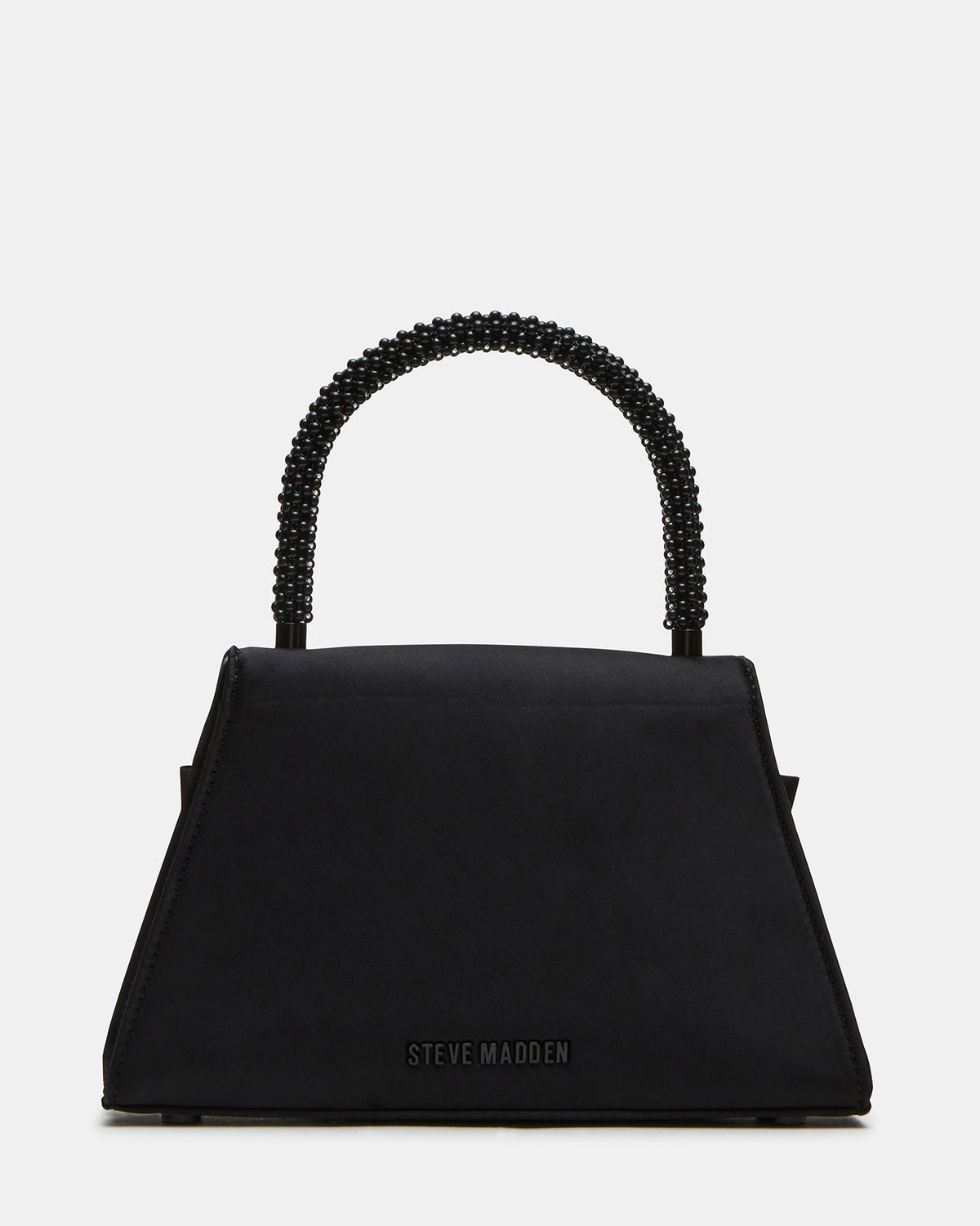 COSETTE Bag Black Satin Beaded Top-Handle Mini Handbag | Steve Madden
