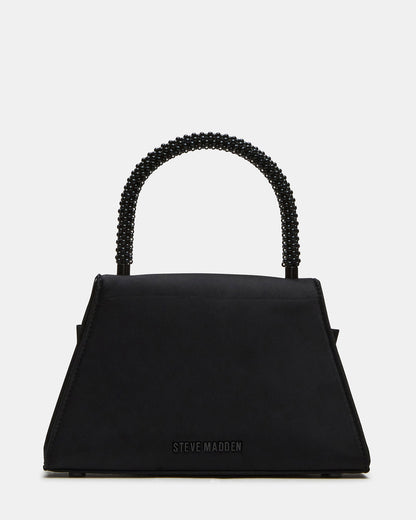 COSETTE Bag Black Satin Beaded Top-Handle Mini Handbag | Steve Madden