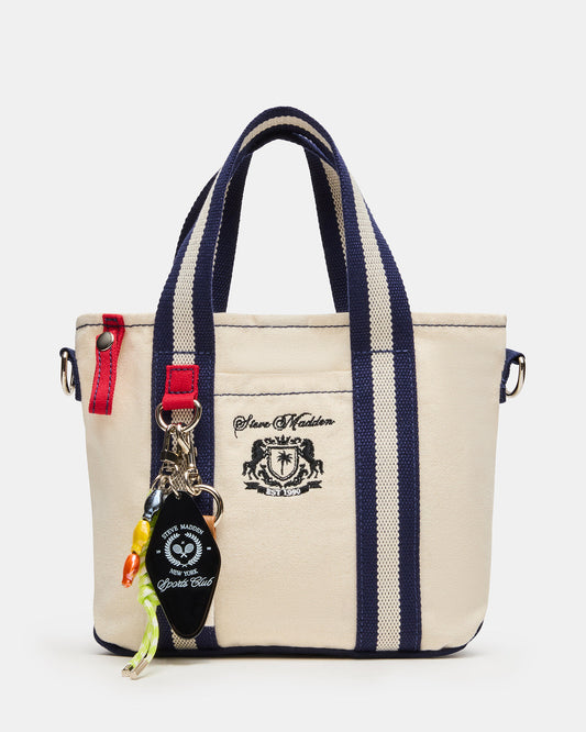 COLLEGE Bag Natural Top-Handle Canvas Crossbody Tote Handbag | Steve Madden