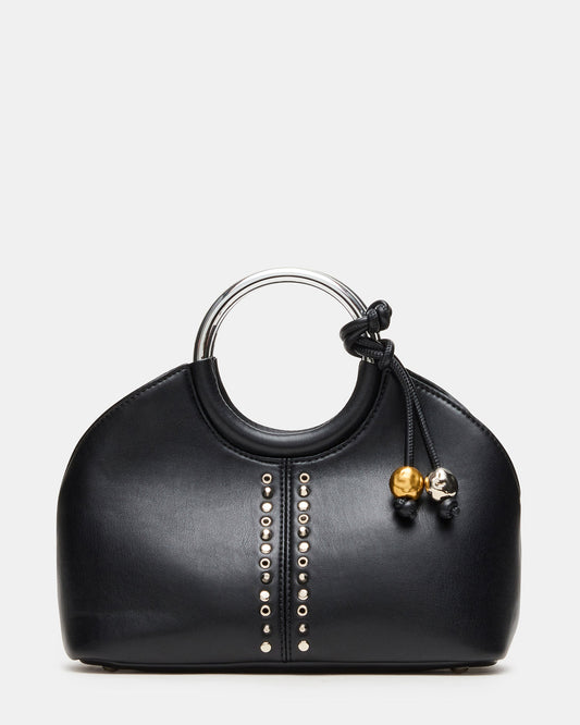 GEENA Embellished Bag Black Ring Top-Handle Crossbody Handbag | Steve Madden