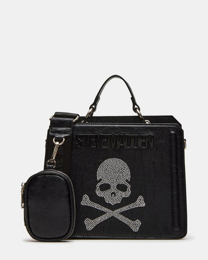 EVELYN Skull Bag Black Top Handle Crossbody Bag | Steve Madden