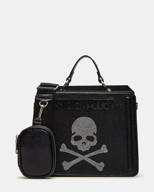 EVELYN Skull Bag Black Top Handle Crossbody Bag | Steve Madden