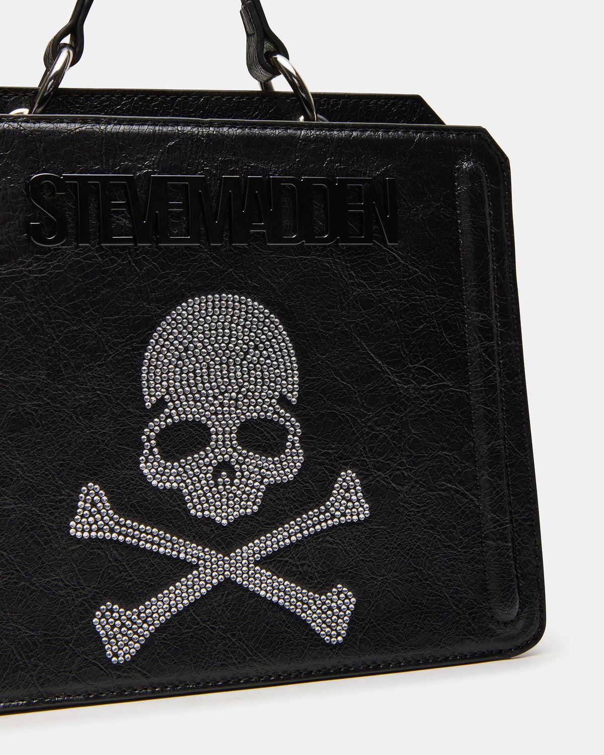 EVELYN Skull Bag Black Top Handle Crossbody Bag | Steve Madden