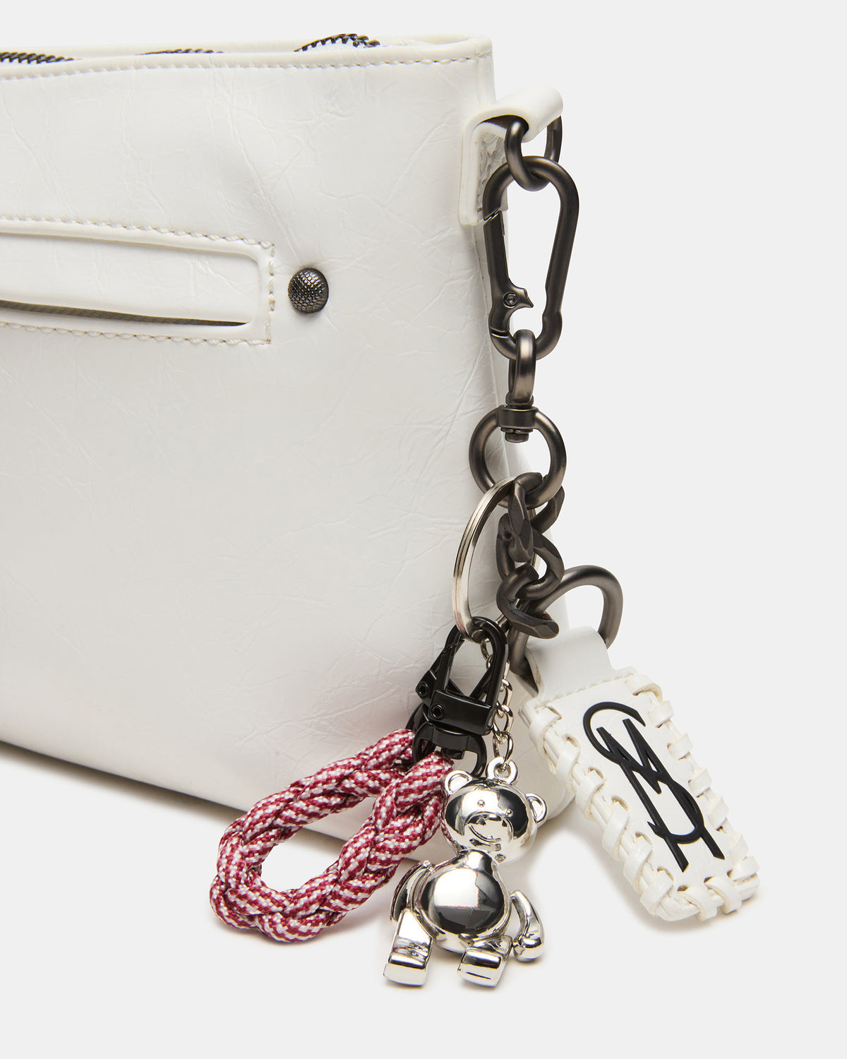 JONY Bag White Top-Zipper Crossbody Handbag | Steve Madden