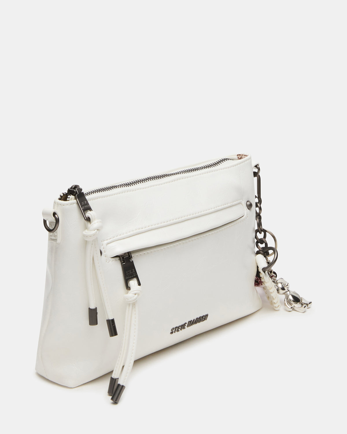 JONY Bag White Top-Zipper Crossbody Handbag | Steve Madden