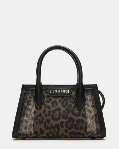 PEACHY Leopard Women's Mini Top-Handle Mesh Handbag | Steve Madden