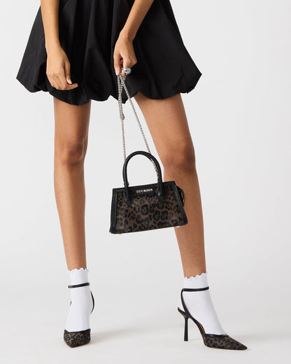 PEACHY Leopard Women's Mini Top-Handle Mesh Handbag | Steve Madden