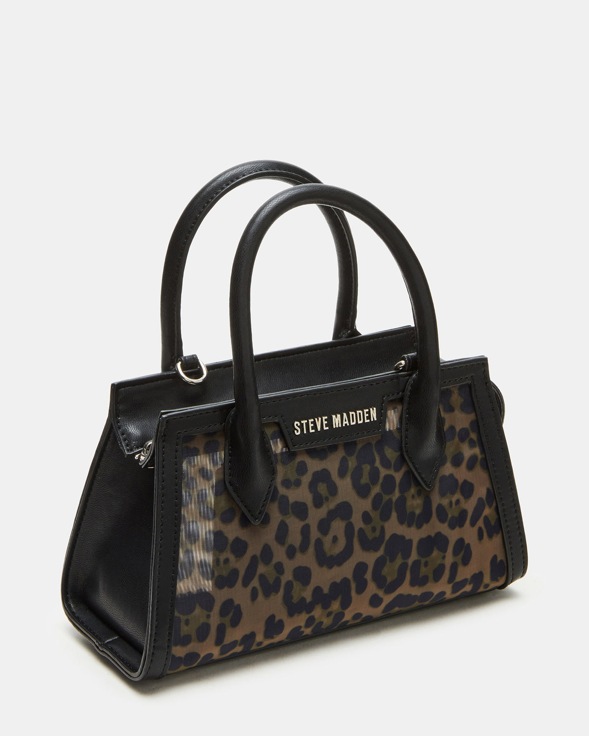 PEACHY Leopard Women's Mini Top-Handle Mesh Handbag | Steve Madden