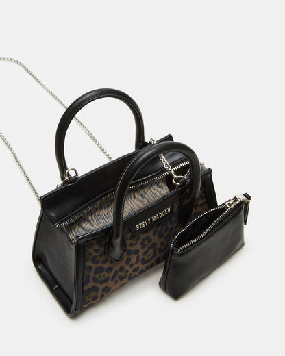PEACHY Leopard Women's Mini Top-Handle Mesh Handbag | Steve Madden