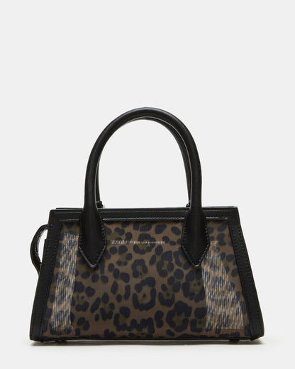 PEACHY Leopard Women's Mini Top-Handle Mesh Handbag | Steve Madden